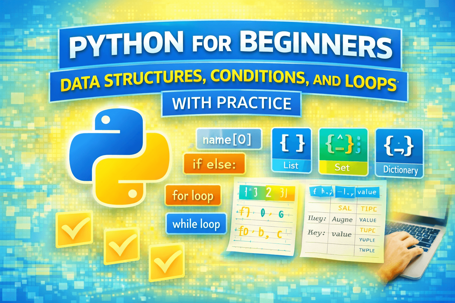Python for Beginners: Data Structures, Conditions, and Loops with Practice