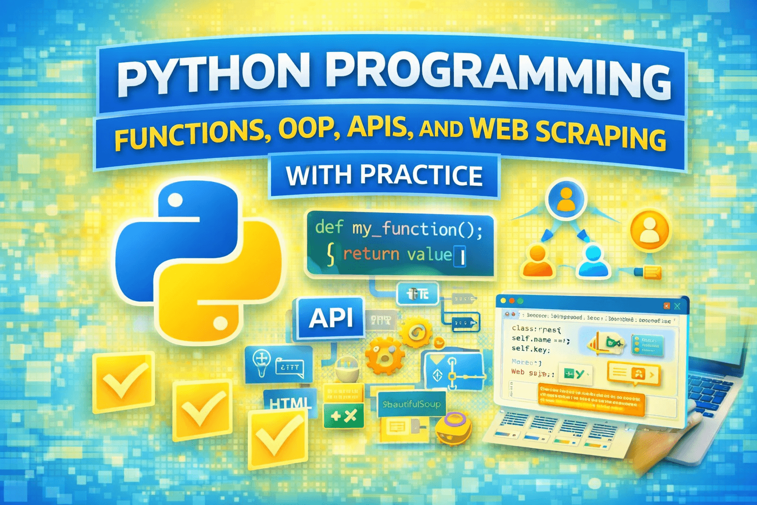 Python Programming: Functions, OOP, APIs, and Web Scraping with Practice